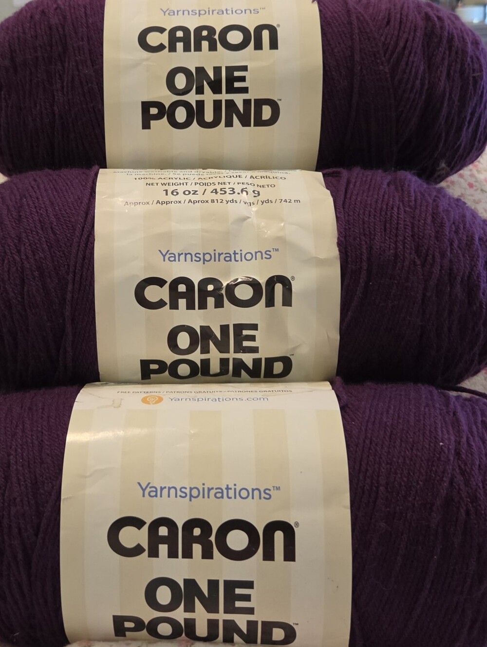 Caron One Pound Yarn - Deep VIOLET